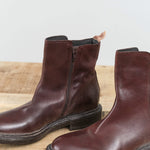 Ankle Cusna Tronchetto Donna Boots with Zipper in Ebano Brown by Moma Shoes Brand