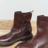 Ankle Cusna Tronchetto Donna Boots with Zipper in Ebano Brown by Moma Shoes Brand