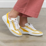 Styled view of Lace Up Leather Sneakers in Giallo