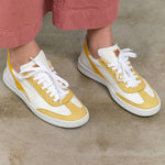 Upper view of Lace Up Leather Sneakers in Giallo