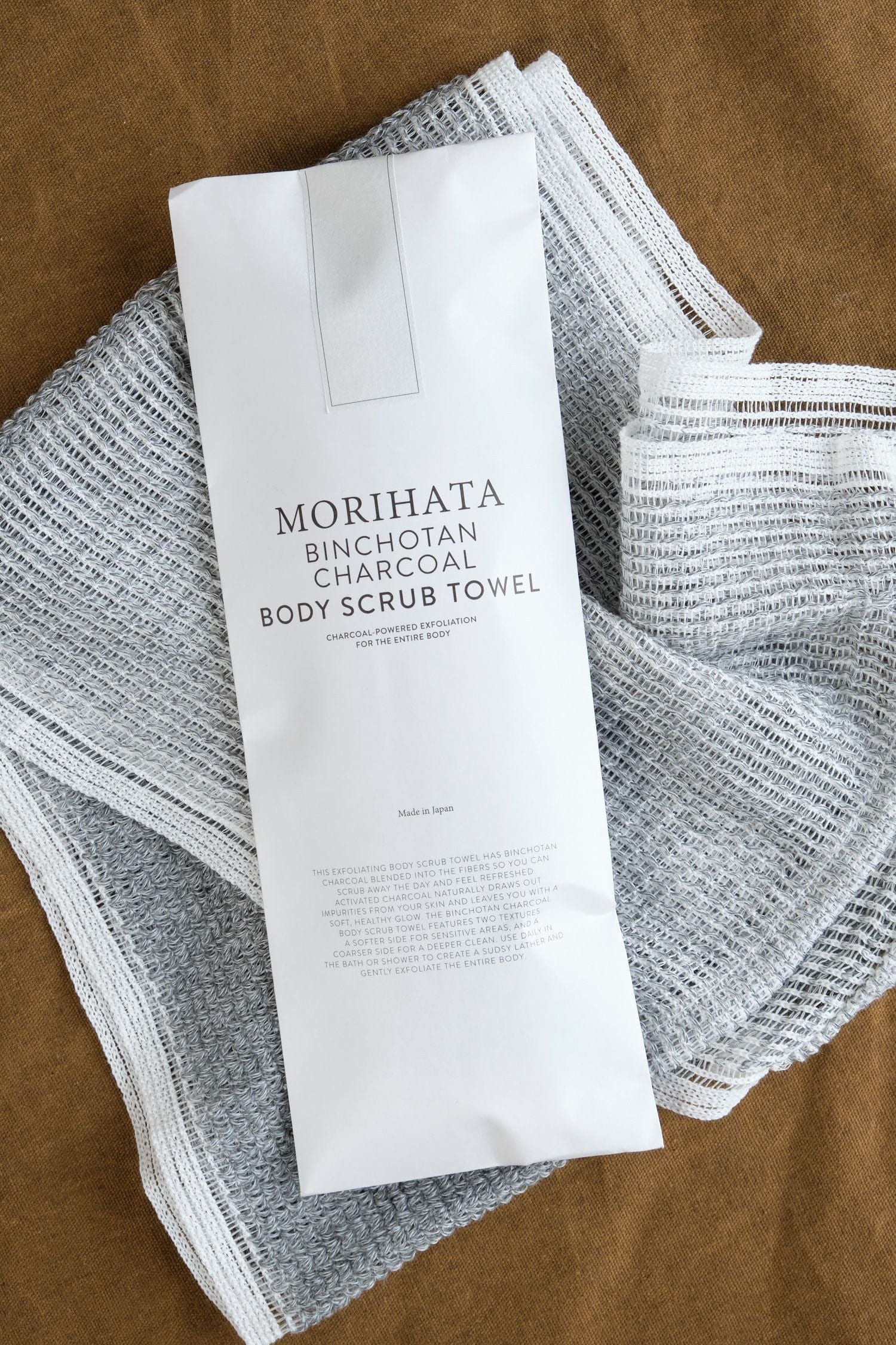 Binchotan Charcoal Beauty Grooming Binchotan Charcoal Body Scrub Towel