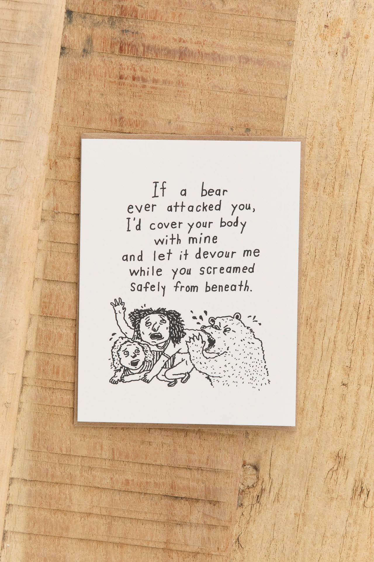 Mountain vs. Plains Craft Stationery Bear Attack Card