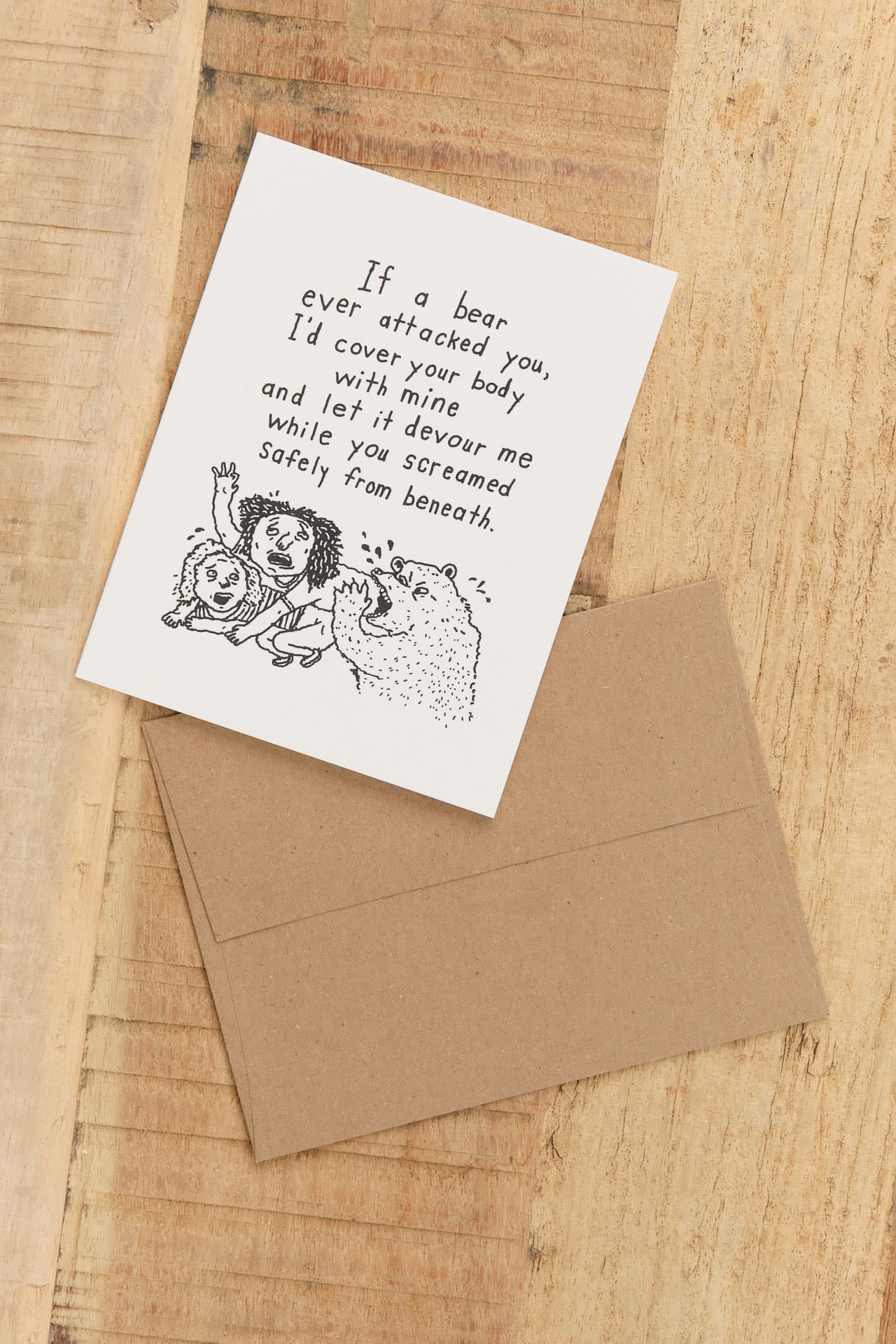 Mountain vs. Plains Craft Stationery Bear Attack Card