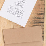 Mountain vs. Plains Craft Stationery Shit About Kelly Card