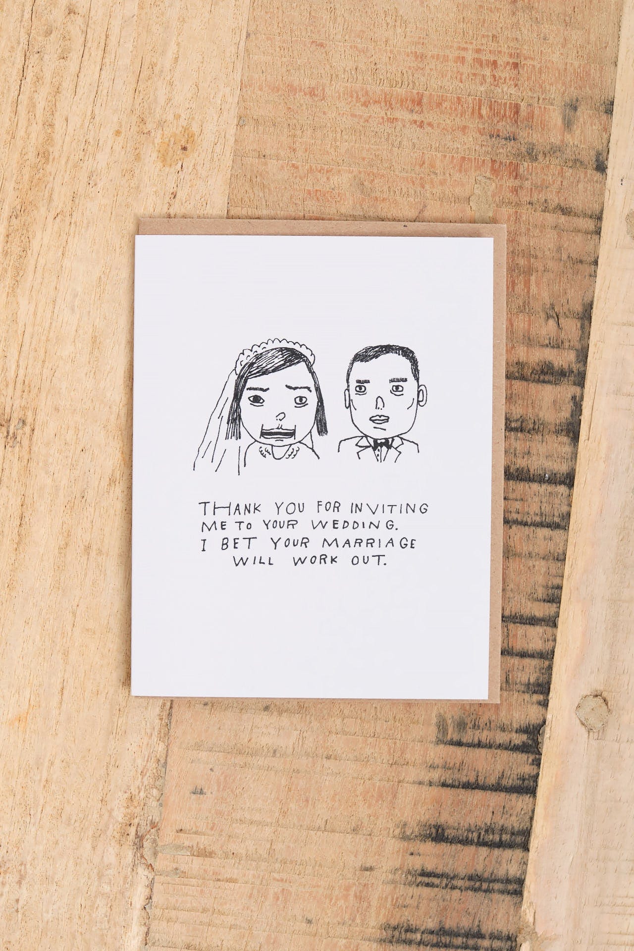 Mountain vs. Plains Craft Stationery Marriage Will Work Card