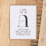Mountain vs. Plains Craft Stationery Hope You Die Card