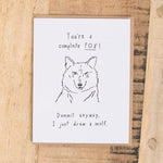 Mountain vs. Plains Craft Stationery Fox Wolf Card