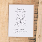 Mountain vs. Plains Craft Stationery Fox Wolf Card