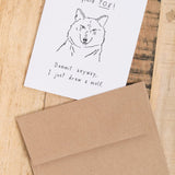 Mountain vs. Plains Craft Stationery Fox Wolf Card