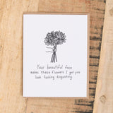 Mountain vs. Plains Craft Stationery Disgusting Flowers Card