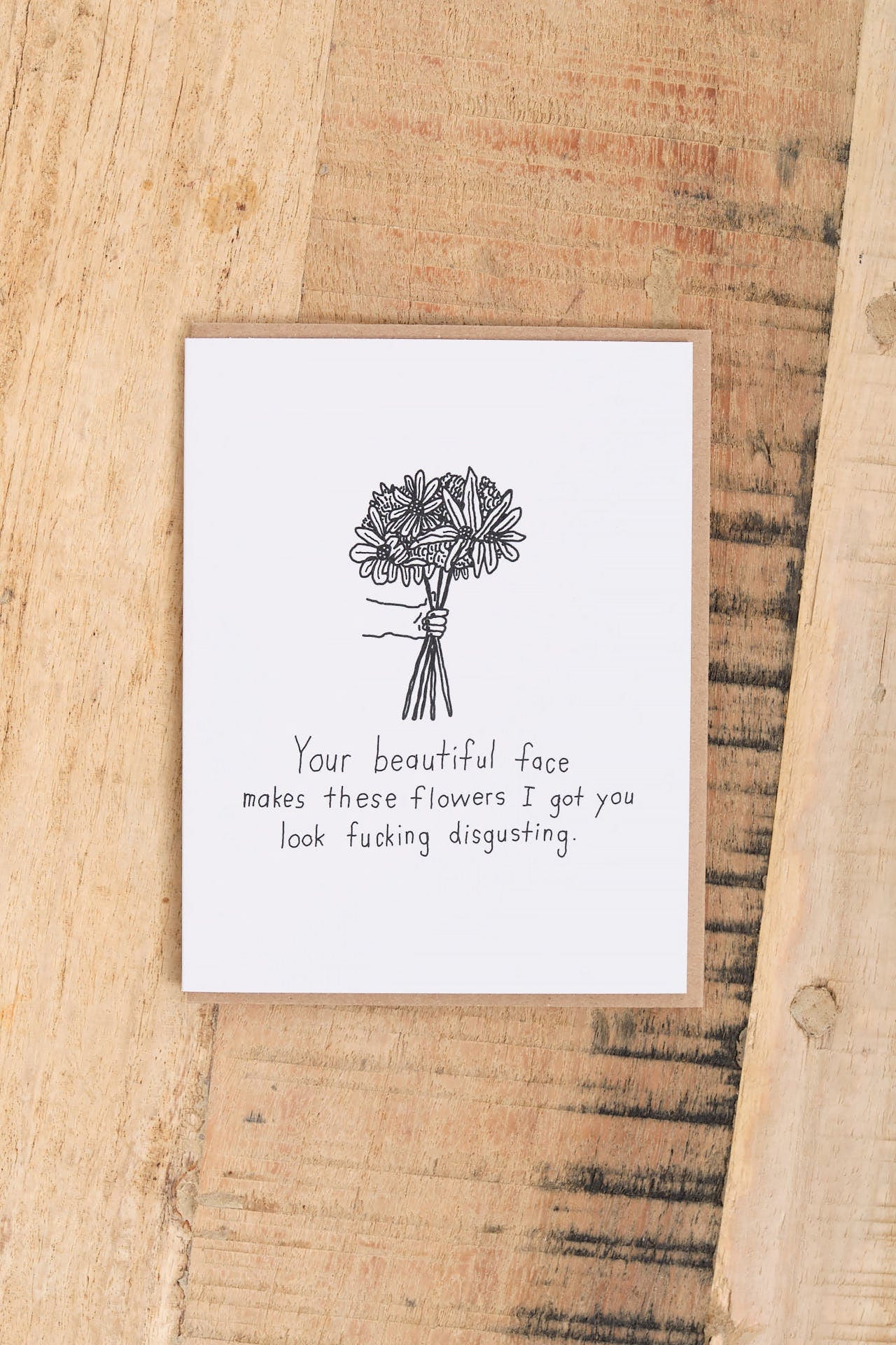 Mountain vs. Plains Craft Stationery Disgusting Flowers Card