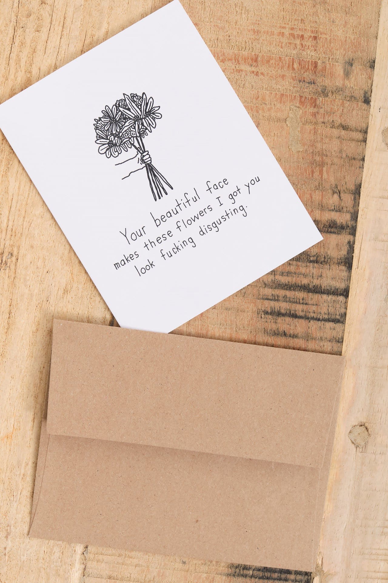 Mountain vs. Plains Craft Stationery Disgusting Flowers Card