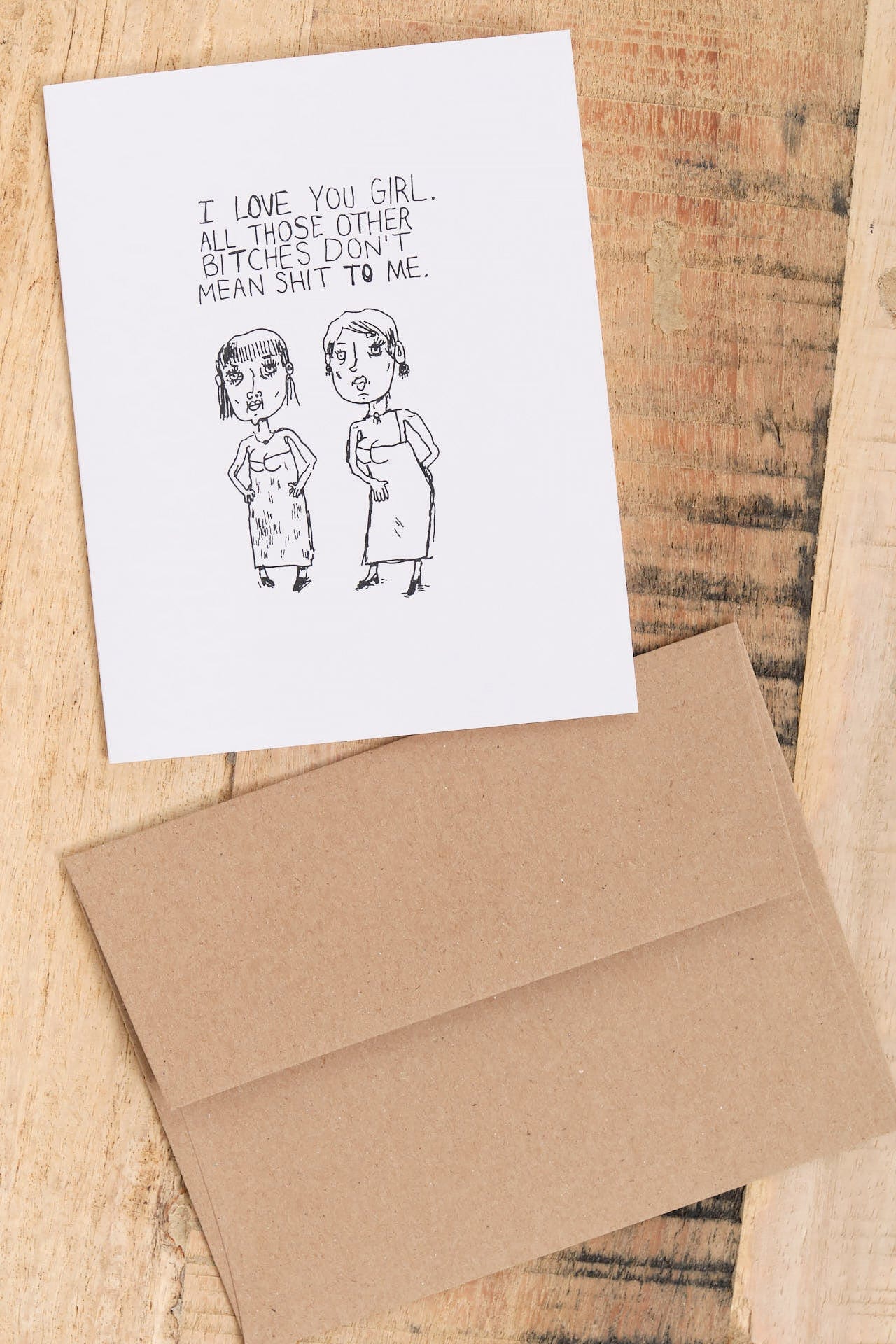 Mountain vs. Plains Craft Stationery All Those Bitches Card