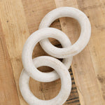 MQuan Art Ceramics 3 Chain Links White / 15” L X 7” W X 3” H