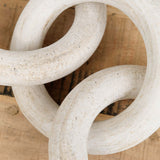 MQuan Art Ceramics 3 Chain Links White / 15” L X 7” W X 3” H