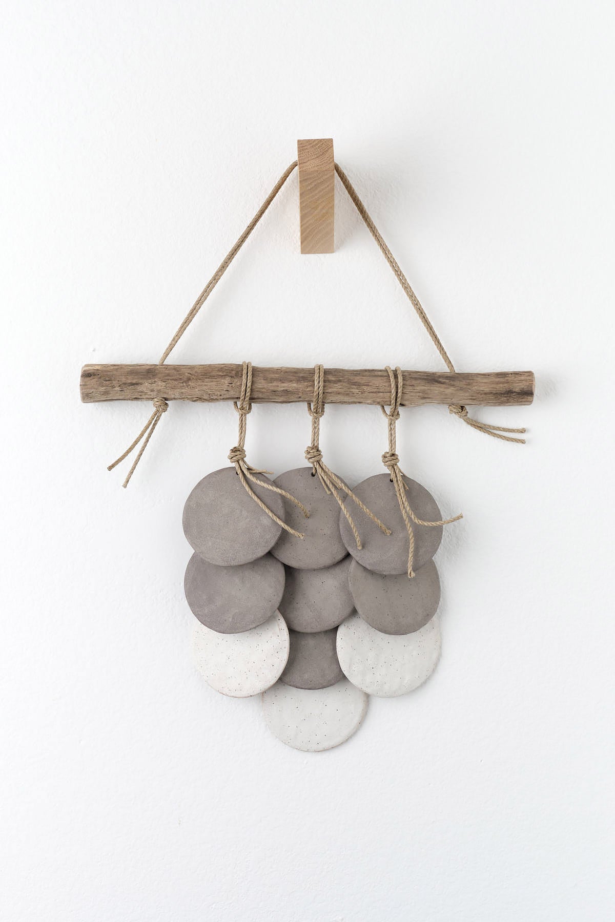 MQuan 3 Disc Layered Wall Hanging in Grey/White