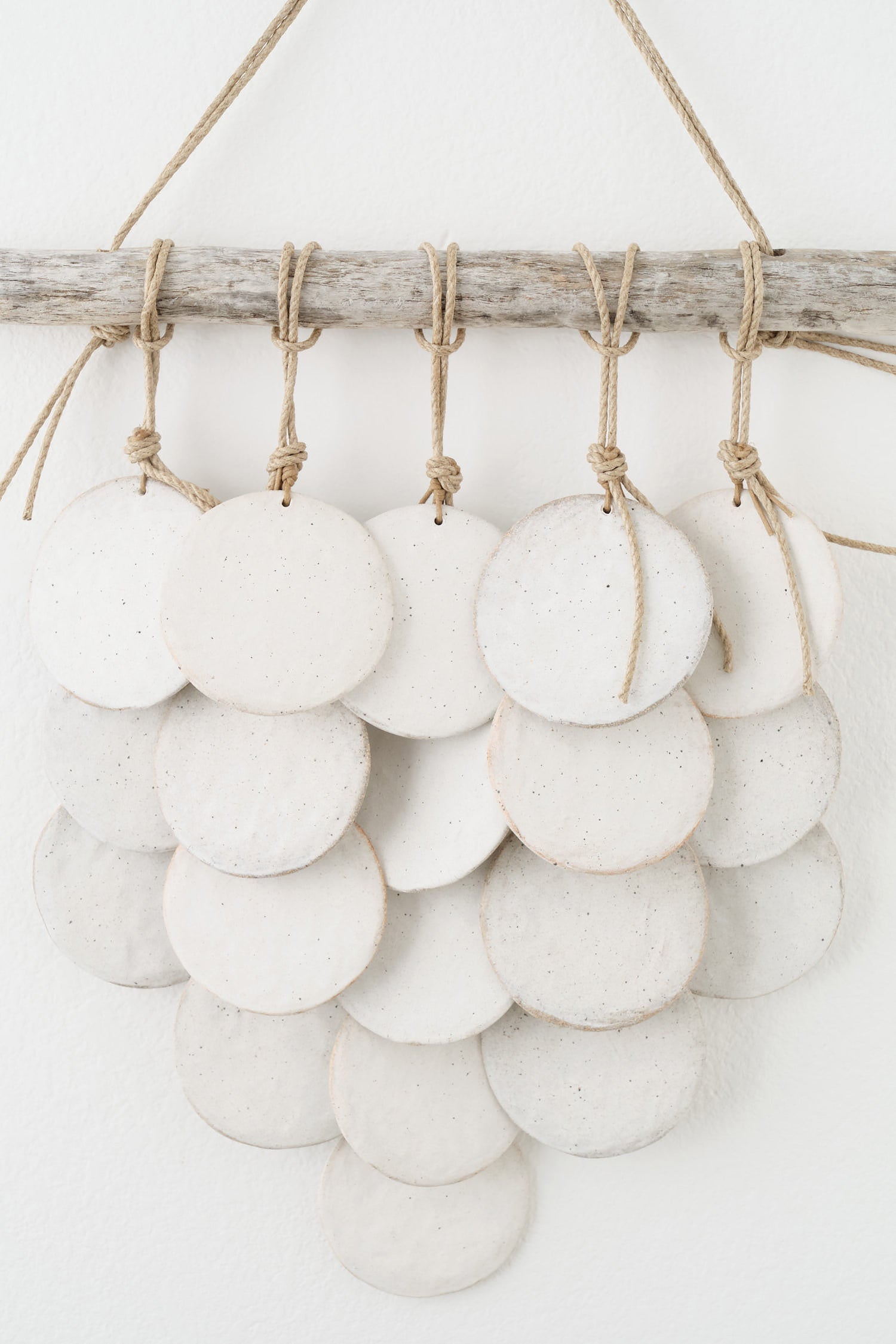 White 5 Disc Layered Wall Hanging by MQuan