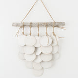 MQuan Ceramics 5 Disc Layered Wall Hanging in White