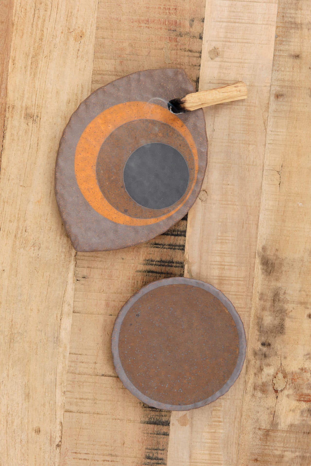 MQuan Art Ceramics Hammered Dish Eye in Tucker Nested Three Marigold Tucker Nested Three Marigold / 8" L X 5.5" W