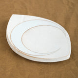 White Ceramic Cresent Moon Medium Eye Dish 