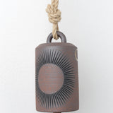 Medium Tall Rope Hanging Thrown Bell in Tucker Sun & Red Design