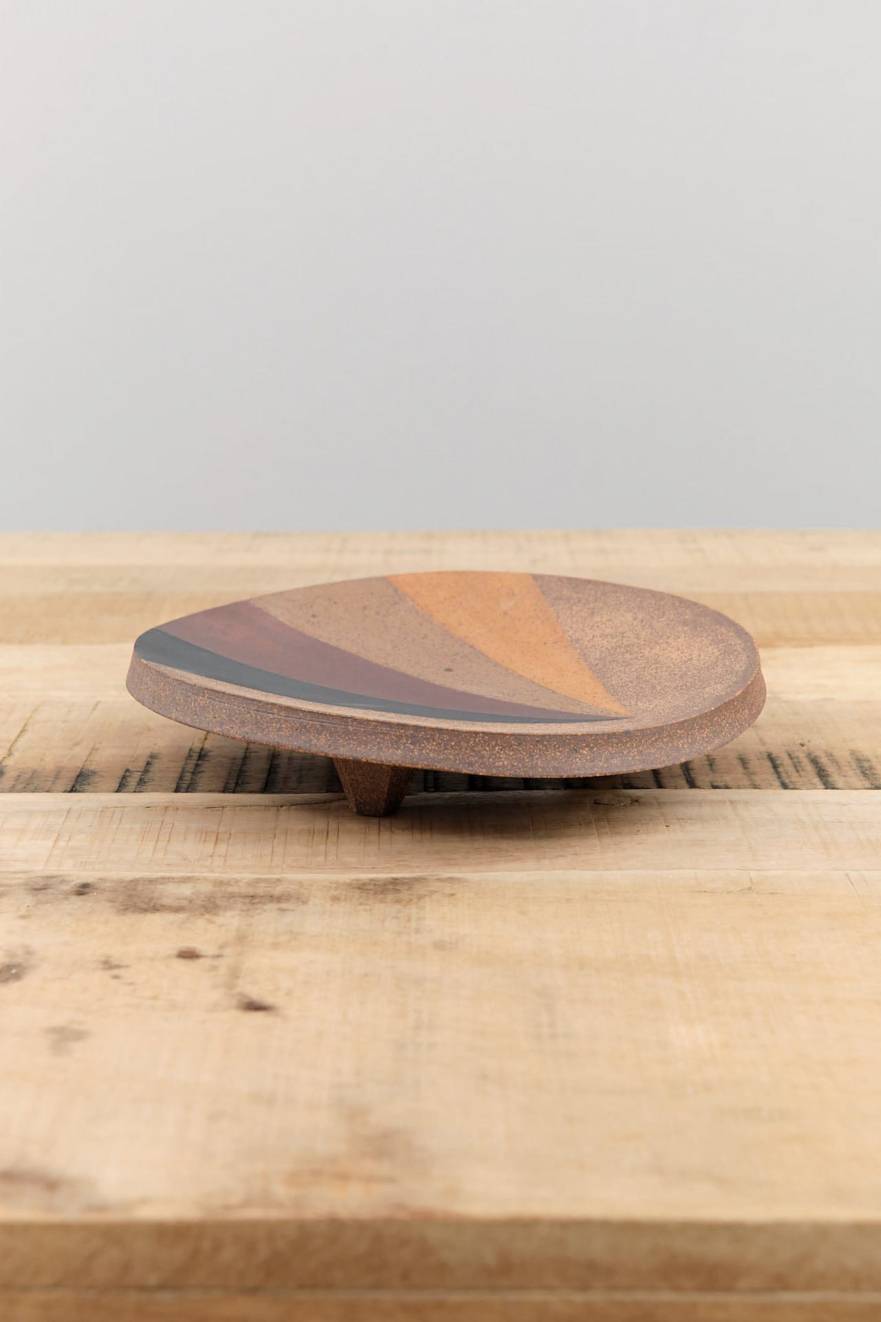 MQuan Art Ceramics Reliquary Dish Tucker Prism Black Crescent / 8" Dia X 1.75" H