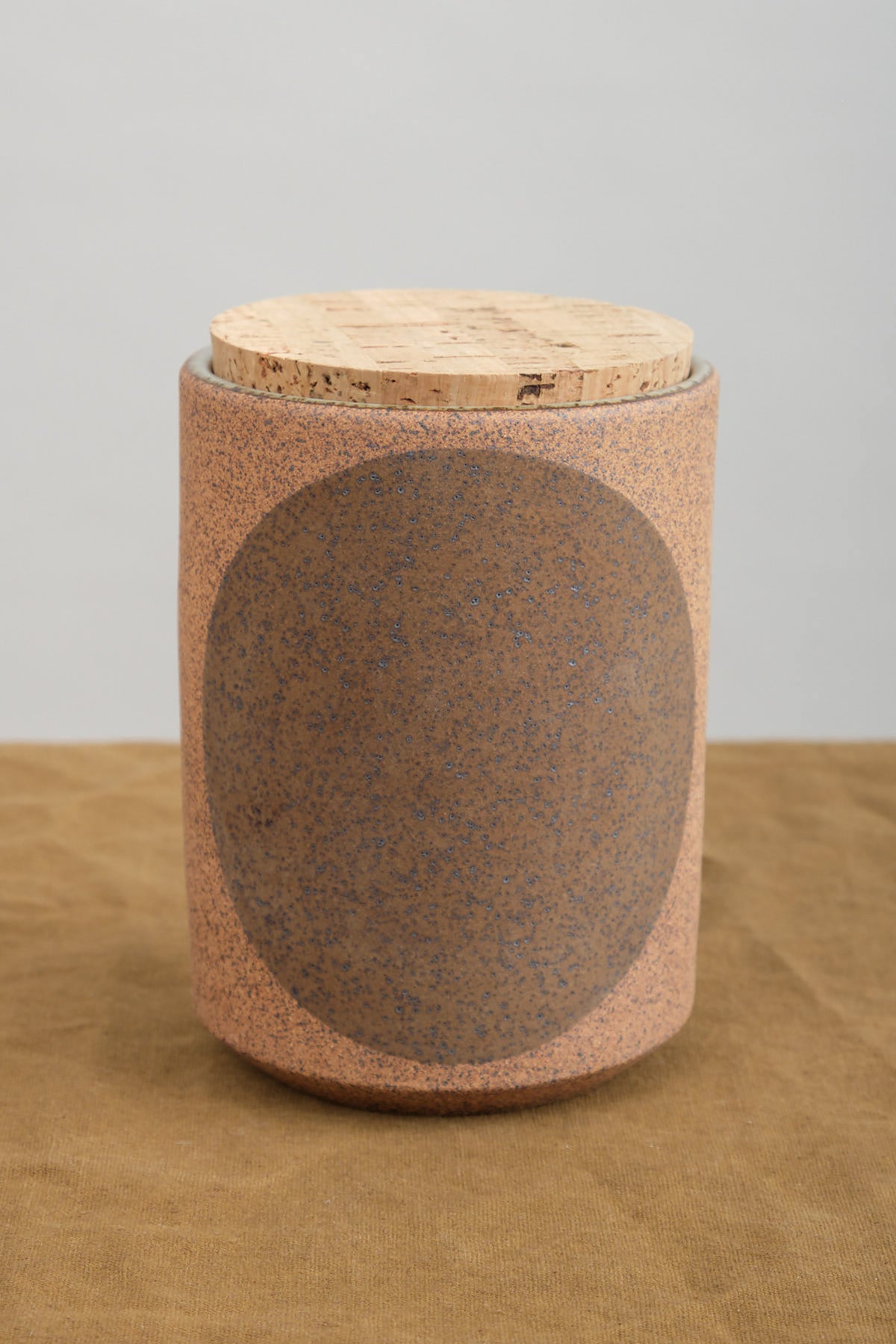 MQuan Small Ceramic Canister in Golden Brown
