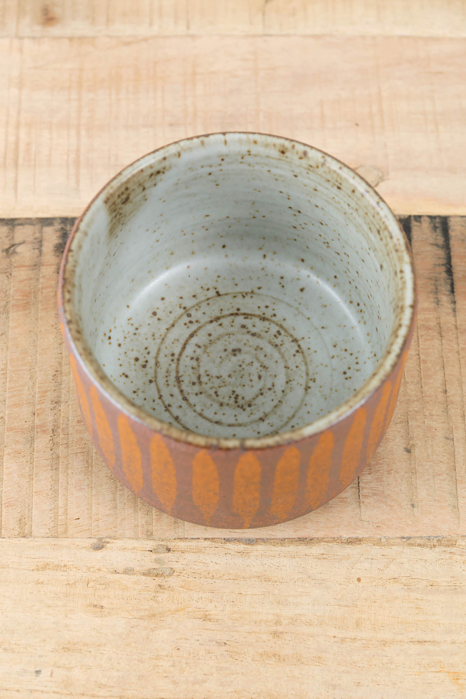 MQuan Art Ceramics Tea Bowl in Stripe Marigold Stripe Marigold / 4" Dia X 3" H