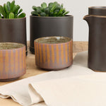 MQuan Home CoffeeTea Tea Bowl in Stripe Yellow Stripe Yellow / 4" Dia X 3" H