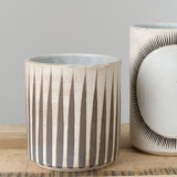 MQuan Wide Vessel in Grey Stripes