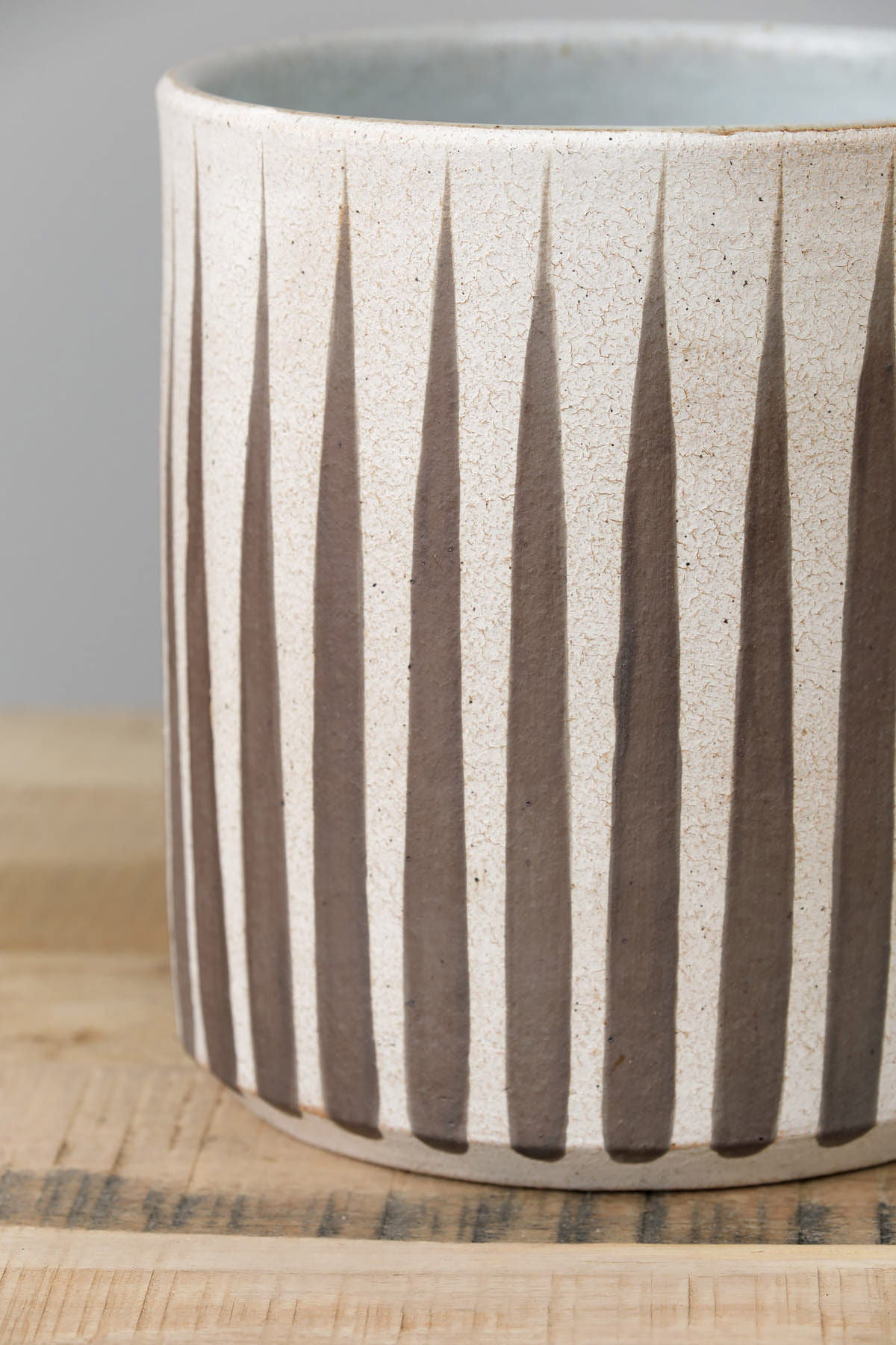 Grey Stripes MQuan Wide Vessel