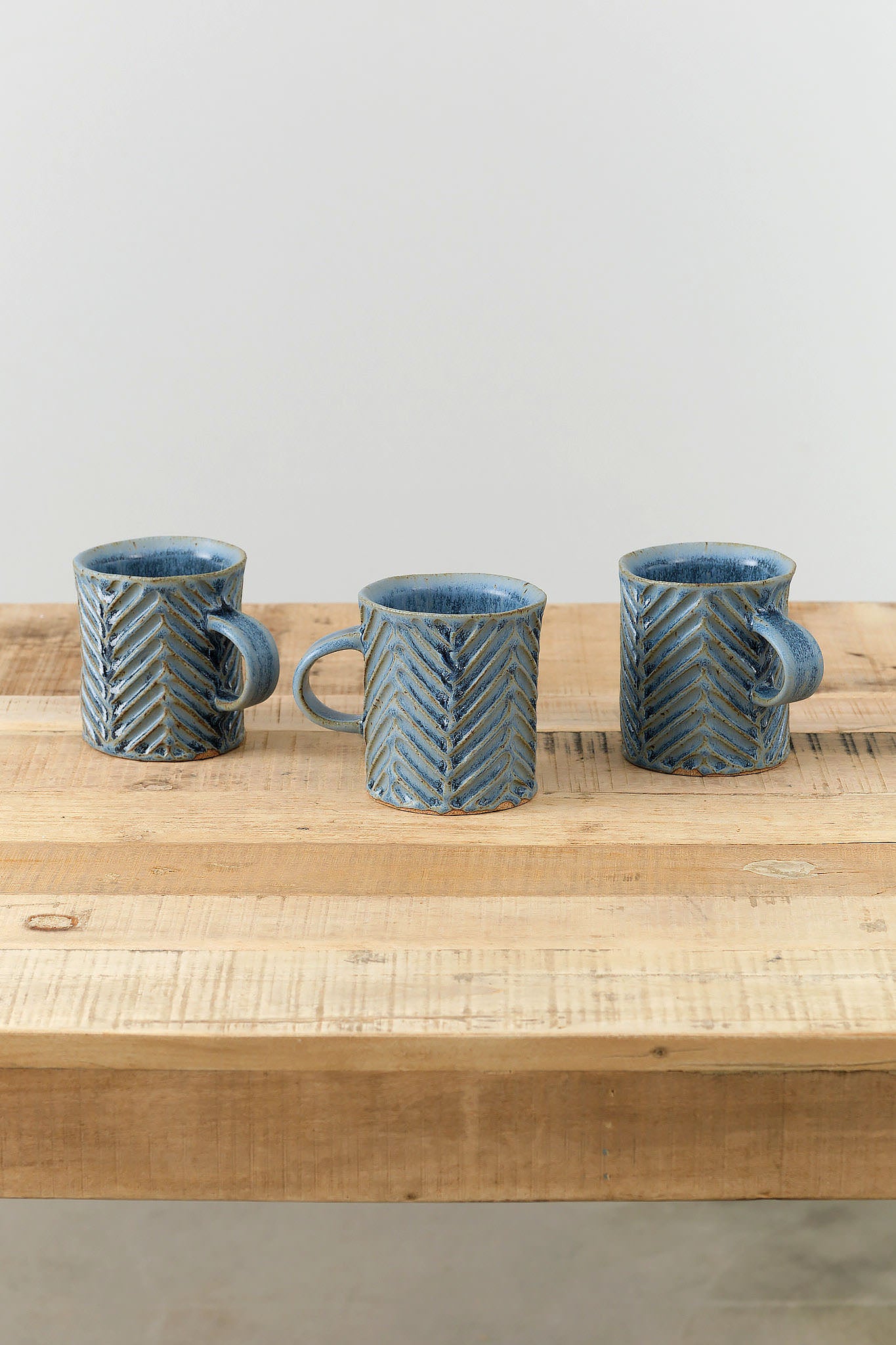 Mt. Washington Pottery Chevron Mug in Blue