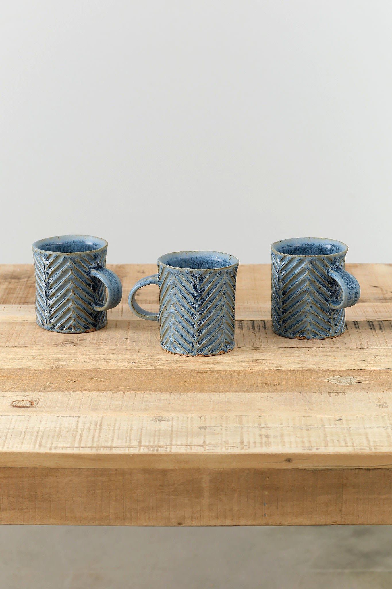 Mt. Washington Pottery Chevron Mug in Blue