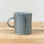 Chevron Mug by Mt. Washington Pottery in Blue