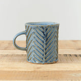 Chevron Mug by Mt. Washington Pottery in Blue