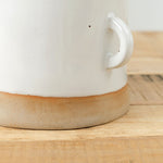 Mt. Washington Pottery Double Looped Handle Cache Pot Handmade Ceramic in White and Natural Glaze