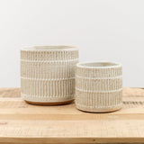Mt. Washington Pottery Home Planters Large Planter with Drainage Speckled White / 8" Dia X 8" H