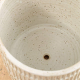 Mt. Washington Pottery Home Planters Large Planter with Drainage Speckled White / 8" Dia X 8" H
