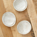 Mt. Washington Pottery Mini Fluted Plate in Speckled White