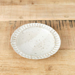 Mini Fluted Plate by Mt. Washington Pottery in Speckled White