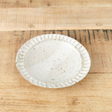 Mt. Washington Pottery Home Kitchen Serving Mini Fluted Plate Speckled White / 5" Dia