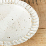 Speckled White Mini Fluted Plate by Mt. Washington Pottery