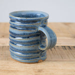 Mt. Washington Pottery Handmade Ring Mug Ceramic in Blue Glaze 