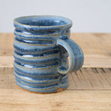 Mt. Washington Pottery Handmade Ring Mug Ceramic in Blue Glaze 