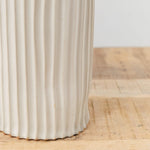 Mt. Washington Pottery Home Kitchen Vases Stripe Vase Matte White / 3.5" Dia X 8" H