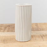 Mt. Washington Pottery Home Kitchen Vases Stripe Vase Matte White / 3.5" Dia X 8" H