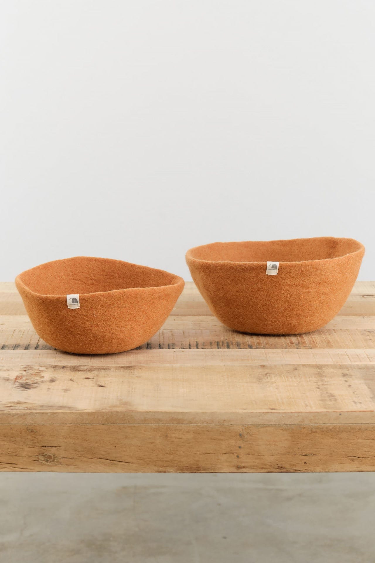 Muskhane Home Baskets Felt Basket in Caramel