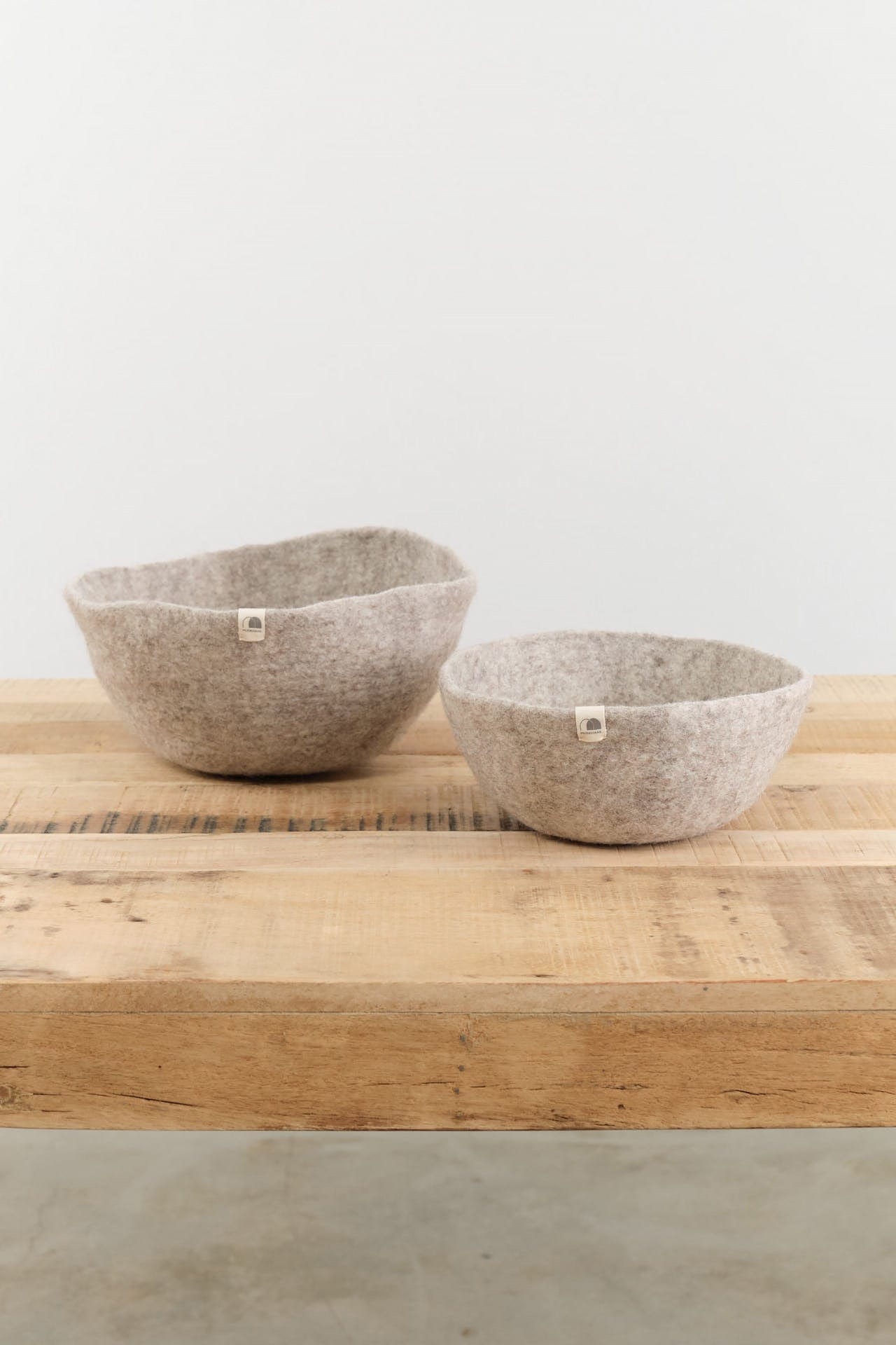 Muskhane Home Baskets Felt Basket in Light Stone
