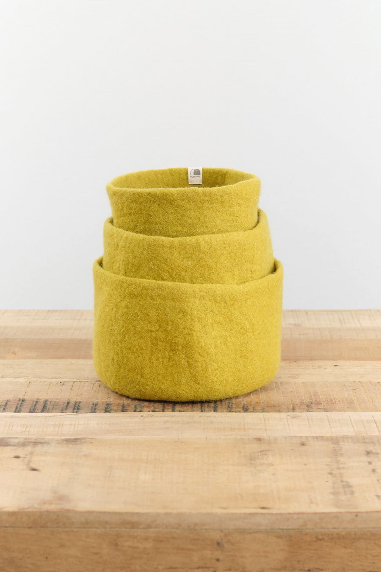 Muskhane Home Baskets Nested Basket in Chartreuse