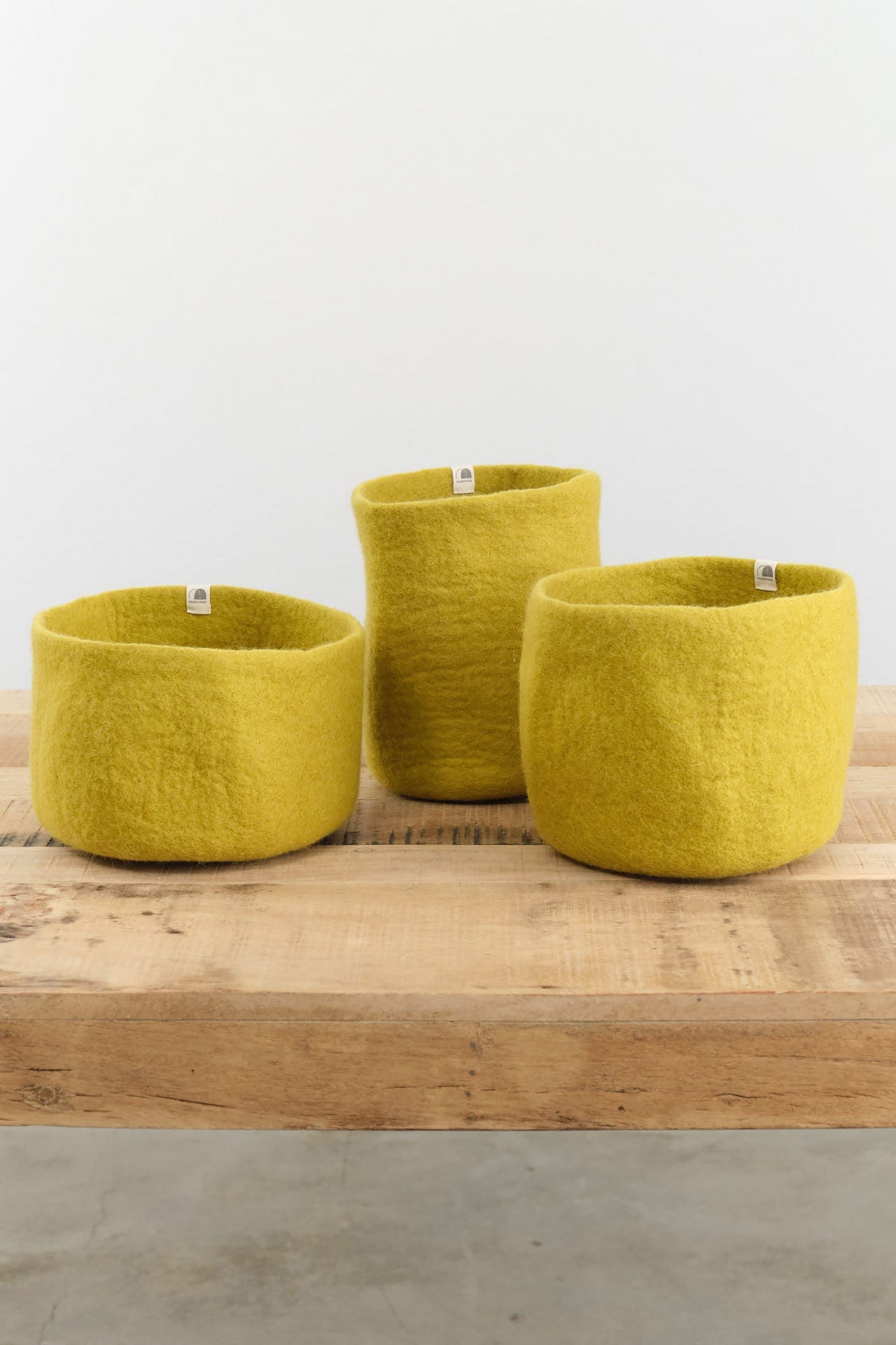 Muskhane Home Baskets Nested Basket in Chartreuse
